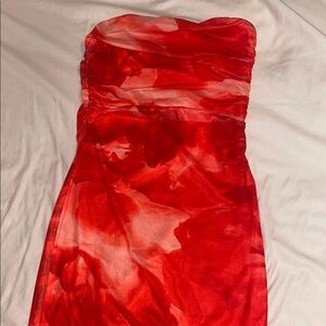 Elegant Red Strapless Dress